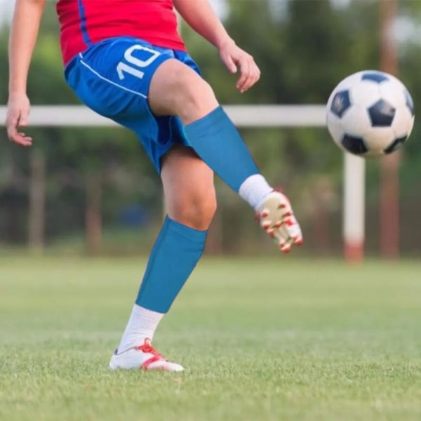 Benskydd Set för vuxna och ungdomar med strumpor Benskydd och Leggings Plastv?ska Fotbollsutrustning Undvikande (Blues)