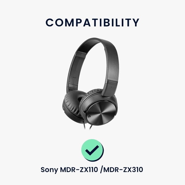 2X Black Ear Pad kompatibel med Sony MDR-ZX110 / MDR-ZX310 Ear P