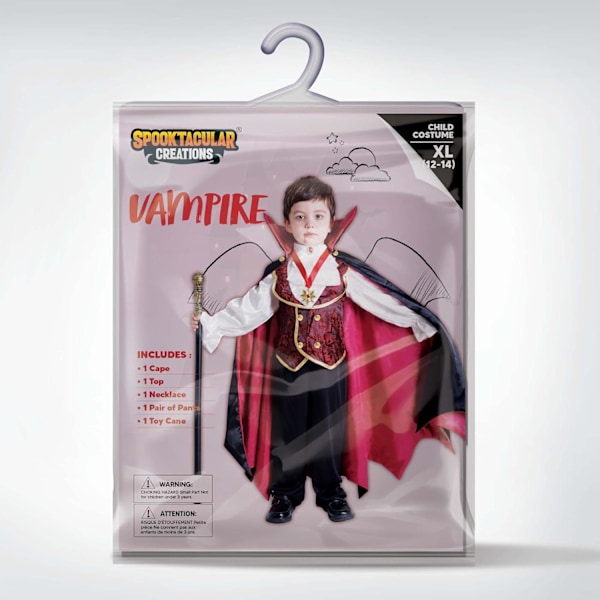 Gotisk vampyrkostyme deluxe sett for gutter, barn Halloween-festgaver, utkledning, rollespill og cosplay 3T ( 5 – 7 yrs)