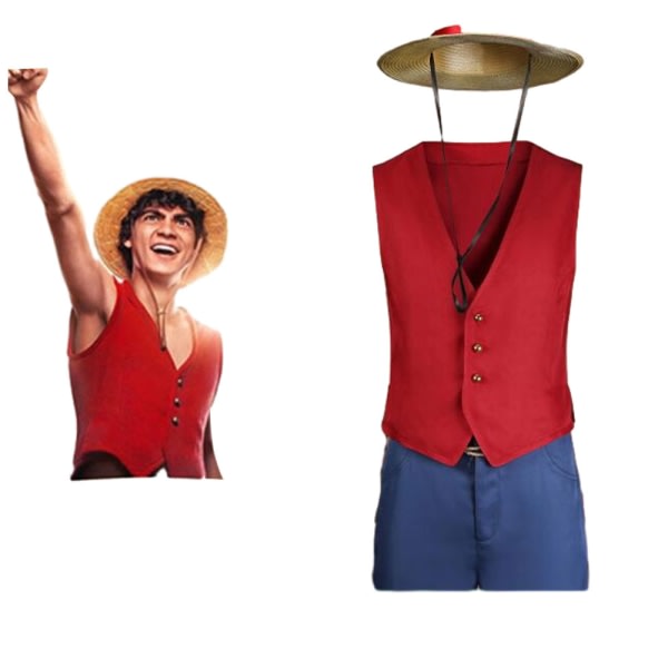 King of Thieves Luffy Cos kostym XL Cherry