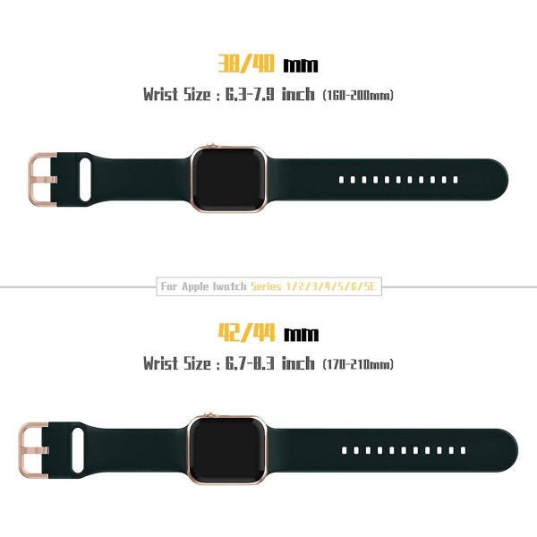 3st Kompatibel med Apple Watch -band 41mm 40mm 38mm, mjuk silikon Sportarmband Ers?ttningsrem med klassiskt l?sf?r Iwatch Series Se 7 6 5