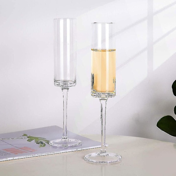 Set med 6 krystall champagnefløyter champagneglass champagnefløyter