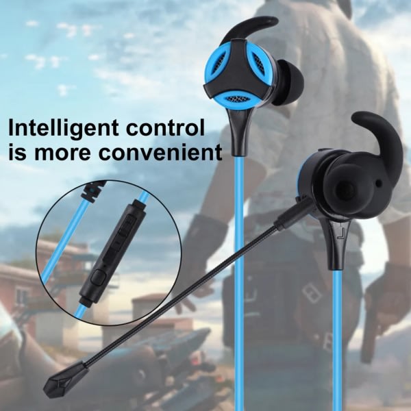 B?rbart In-Ear Belly Volymkontroll Wired Gaming Headset Dator Gaming Headset Bl?
