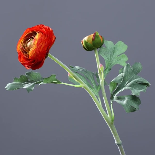 Konstgjorda sidanblommor Persisk sm?rblomma falsk blomma 5 st l?ng stj?lk Ranunculus konstgjorda blommor f?r brud, apelsin