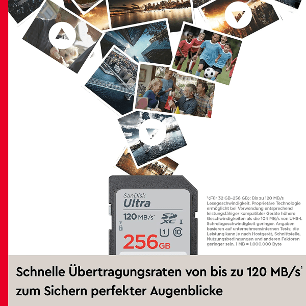 Minneskort 128G, för medelstora kompaktkameror, Full HD-video Cherry