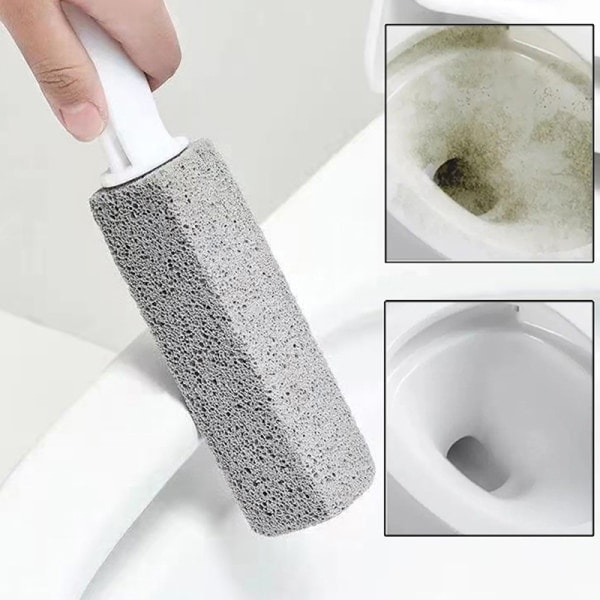 Pumice Toiletbørste Husholdning Toilet Skål Rengøring Limesc - Grå 3.8*3.8*23.5CM