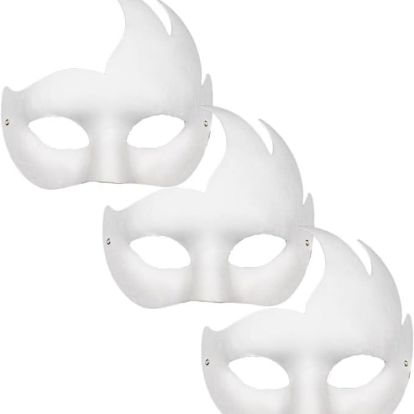 Katte Maske Hvid Katte Maske Blanke DIY Halloween Maske Dyr Halv Maske Maskerade 5stk 5pcs