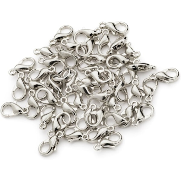 500 Lobster Clasps (12x6) Silver Plated Lobster Claw Clasps Jewelry Making Findings