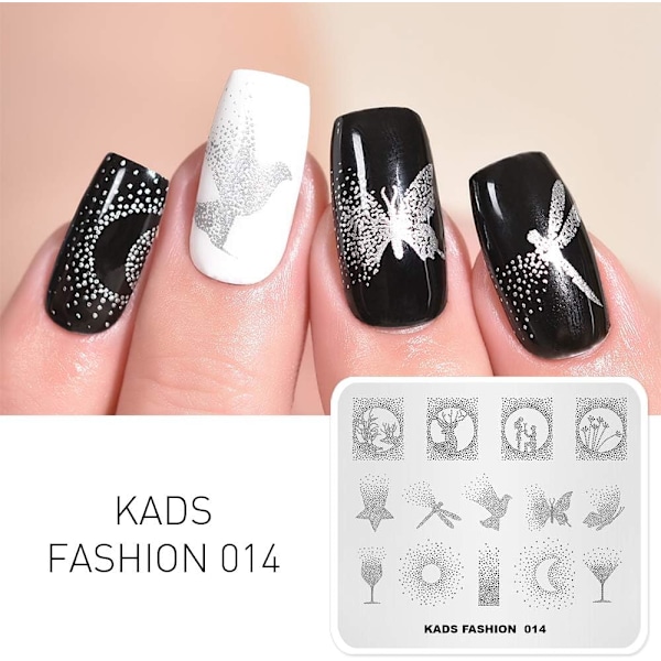 Negleplade til stempling - Fashion Nail Art Stamp Template DIY Billedskabel Manicure Stempling Plade Stencil Værktøjer (FASHION 014)