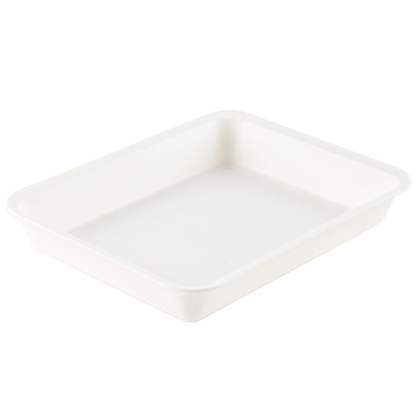 Matbricka Vit stapelbara runda kanter Lätt att rengöra Spilltålig Multipurpose Plast Hot Pot Serveringsbricka för matsalen