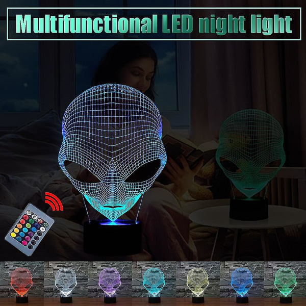 3d Illusion Night Light 16 färger Fjärrkontroll LED (utan batteri) 231*158mm inredning