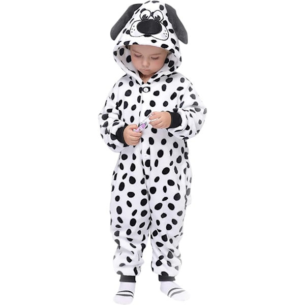 Barn unisex jumpsuits, 2023 kostyme dyreonesie nattkjole pyjamas hettegenser cosplay kigurum nattøy jul Halloween Dalmatians 140