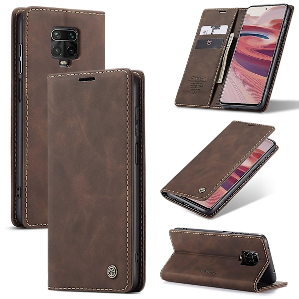 CASEME 013-serien Auto-absorbert lommebokdeksel for Xiaomi Redmi Note 9 Pro/Note 9 Pro Max/Note 9S