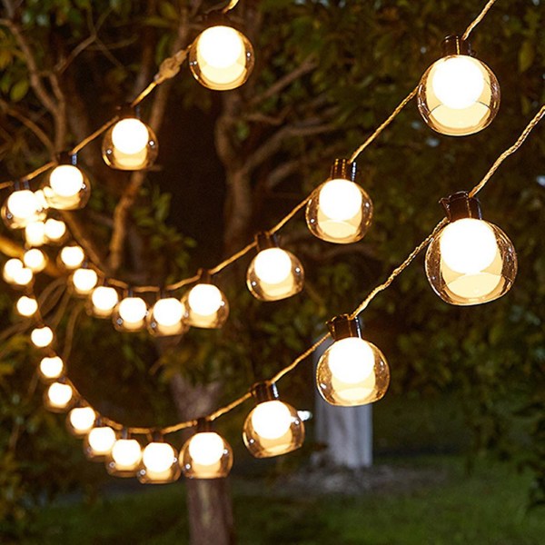 Varmt ljus utomhus stor boll ljusslinga vattentät bröllopsfest ljus dekor för källaren Hem Bar