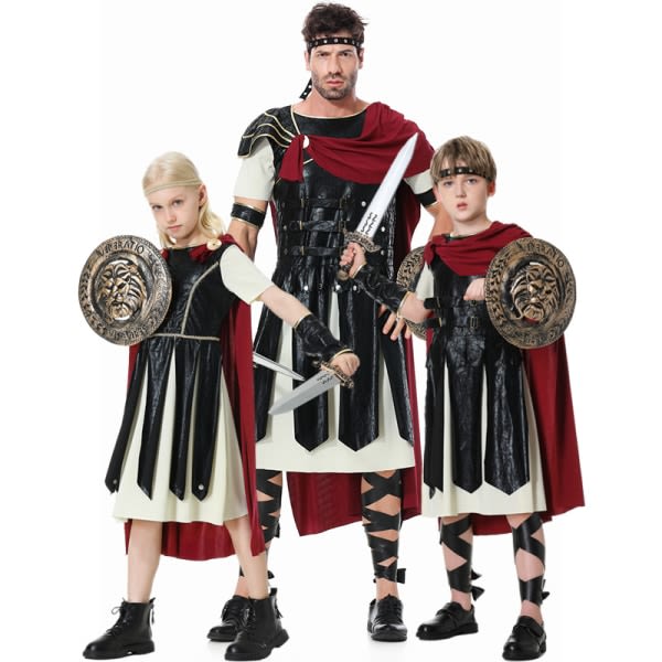 Roman Warrior set f?r pojkar, flickor, m?n Boy-XL Cherry