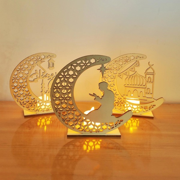 Lampa Ornament Fint utförande Sprickbeständigt trä Fairy Moon Festival Lätt hushållsartiklar