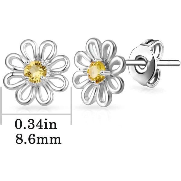 925 Sterling Silver ?rh?ngen Daisy Stud ?rh?ngen Daisy Stud ?rh?ngen skapade med Zircon Flower ?rh?nge f?r kvinnor F?delsedag Jewelle