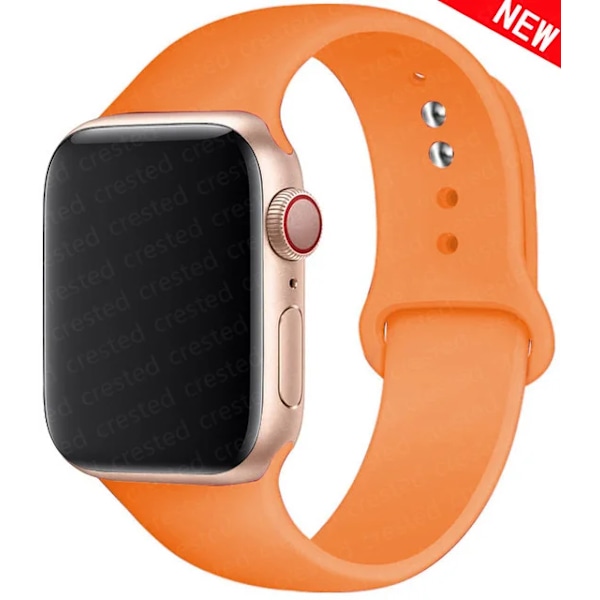 Silikonerem til Apple Watch Band 45mm 44mm 42mm 49mm 41mm 40mm 38mm correa armband iwatch Series 8 7 9 SE 4 3 5 Ultra 6 Marigold Marigold 42 44 45 49 mm S-M