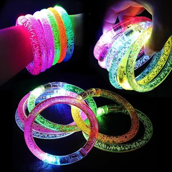 12 st blinkande armband, ?teranv?ndbara LED f?rgglada akryl armband f?r halloween julkonsert br?llop fest dekoration leksak