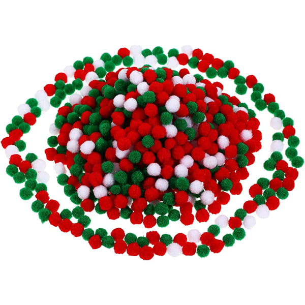 600 stycken julpom poms fluffiga pumpbollar Mini hantverkspumpar f?r julpysselfestdekorationer (r?d, gr?n och vit) Cherry