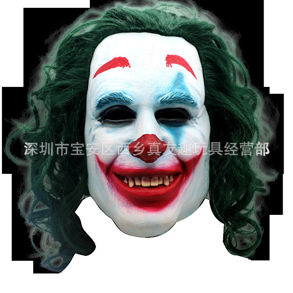 Omsorgsfuldt udvalgt Batman Jack maske joker maske Halloween klovn maske grønt hår rød næse latex hoveddækning Big Grin Jack