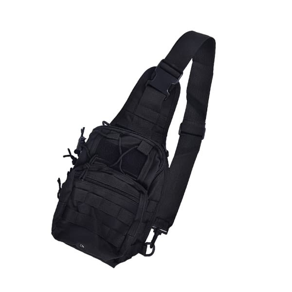 Ryggsäck för män Molle Tactical Sling Chest Bag Assault Pack Messen Black