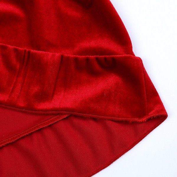 Julflickor h?st och vinter guld sammet Pyjamas kostym Red B 130 Cherry