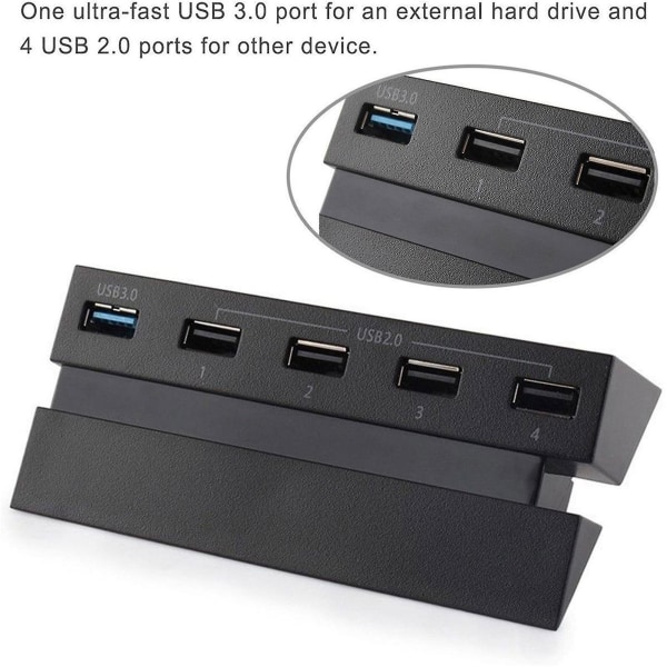 5-portars USB hub för PS4 höghastighetsladdare Controller Splitter Expansion Adapter