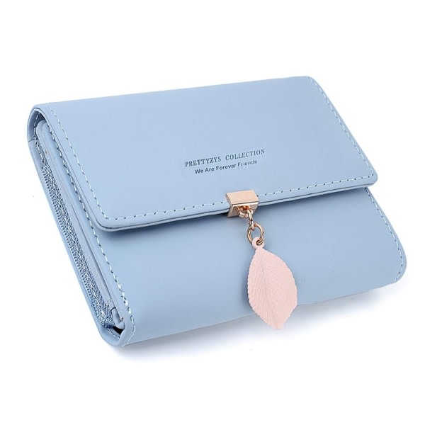 Damplånbok, tofs Plånbok i konstläder Liten plånbok för kvinnor Ljusblå Ljusblå