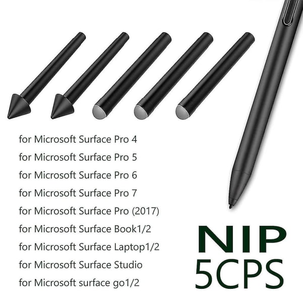 5-pack utbytestips Refill för Surfacepro4 / 5 / 6 / 7 Series Stylus Penna