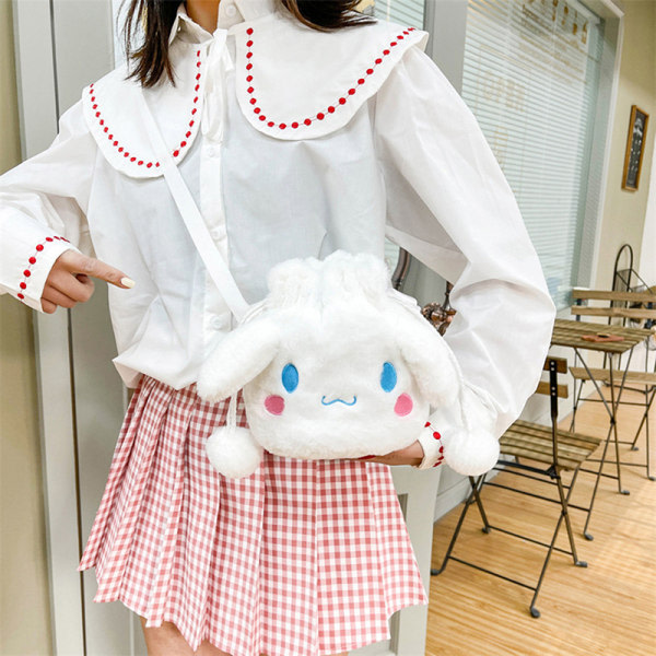 Kawaii Plysch Sanrio Väska Kuromi Melody Cinnamoroll Anime Stuffed White