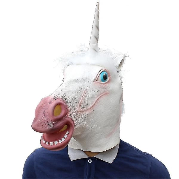 Unicorn Mask Latex djurh?sthuvud S?t rolig Halloween Cosplay