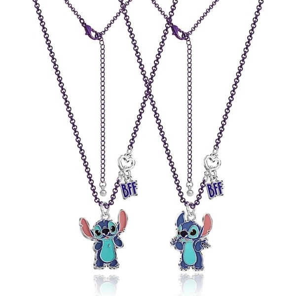 Disney Lilo & Stitch Girls BFF Halsband Set om 2 - Best Friends halsband med BFF & Stitch Charm - Officiellt licensierad