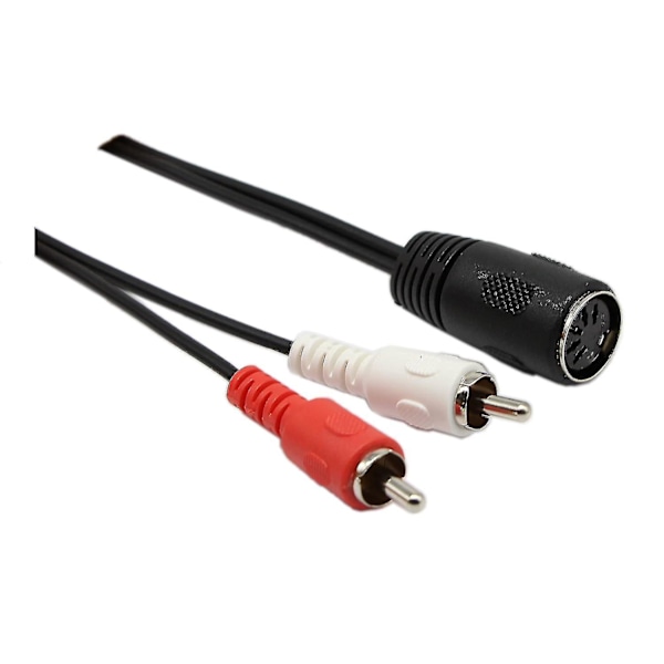 Din 5-polet til RCA-kabel, 1ft 5-polet Din-hunstik til 2 RCA-hanstik lydkabel