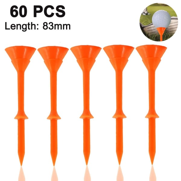 Plast Golf Tees Professionell Golf Tees 60 delar (orange) Orange