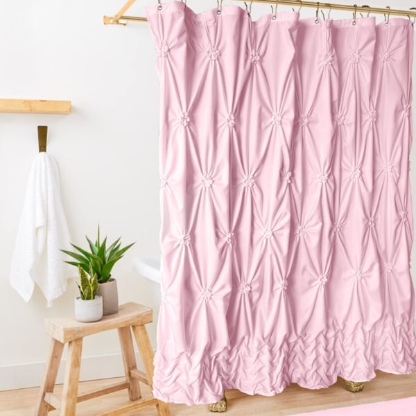 Rosa duschdraperi Lyx duschdraperi Chic kl?md veckdesign Duschdraperi Badrum Dekorativ duschdraperi Peach 72" x 72"