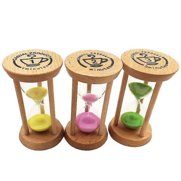 6 timglas i trä 30 sekunder+1+2+3+5+10 minuter timer kreativ gåva lärande dekorativ timglastimer