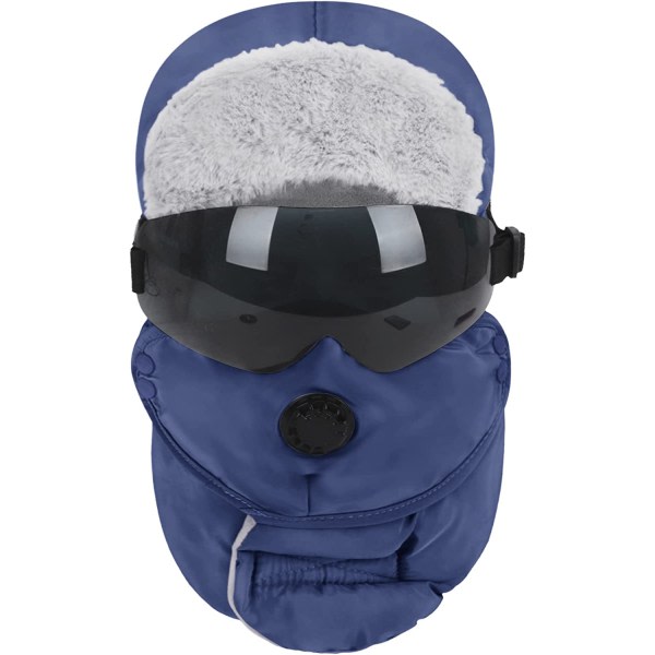 Vindt?t cover Balaclava med glas?gon Winter Thermal Navy