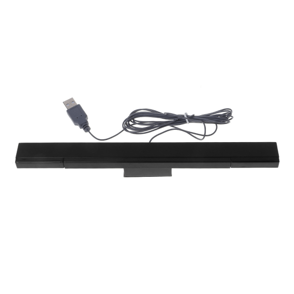 f?r Wii Sensor Bar Tr?dbunden mottagare IR Signal Ray USB Plug Remote Replacement Motion Sensor Bar Silvergrå