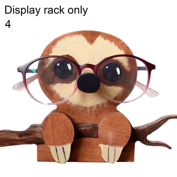 Farfi Bedårande Glasögonställ Hållare Bekväm söt djurform Träglasögonförvaringshylla för hem