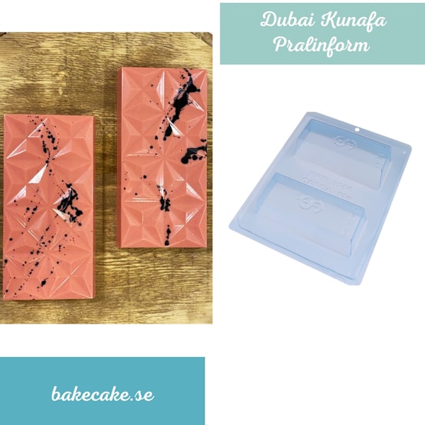 Erityinen 3-osainen muotti - Pralinemuotti Suklaamuotti Suklaakakku 3D Dubai Kunafa Suklaa Transparent Transparent