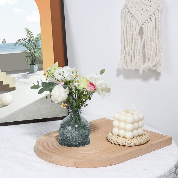 Små knoppvaser för centerpieces Set med 3 - Glasklar vas för bondgårdsinredning, minibröllopsblommorvas för hemmakontor Vardagsrum Matbord Sh