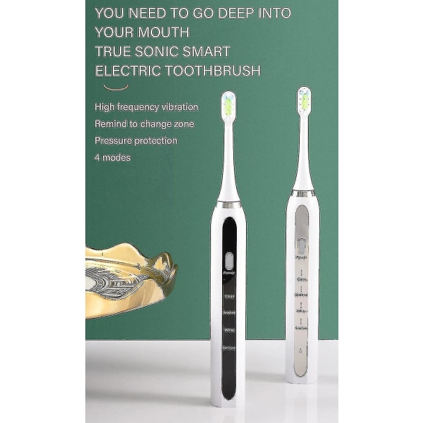 Elektrisk tandborste för vuxna par Ipx7sonic (svart)