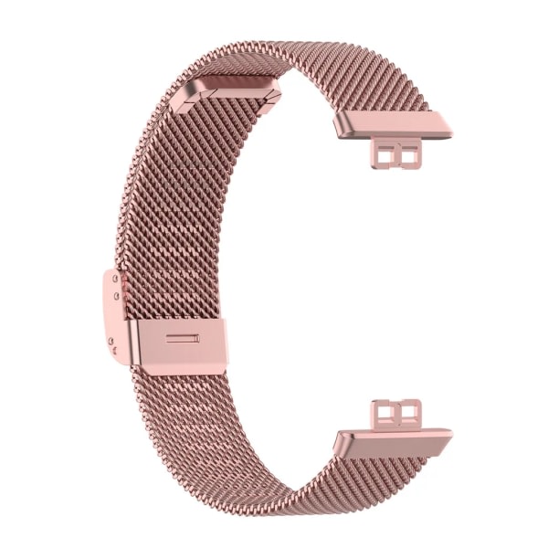 Mode Rostfritt st?l Quick Release Mesh Sp?nne Watch Watch Armband F?r Huawei Watch Fit Tillbeh?r (Rosa Rosa) Rosa