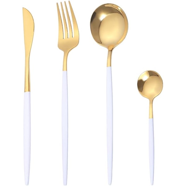 8-Piece Gold Stainless Steel Cutlery Set for 2 (Platinum)