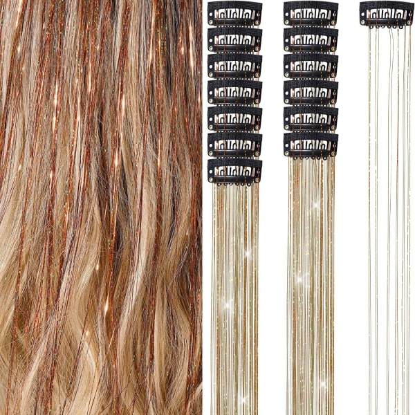 Clip in Hair Tinsel Extensions Kit för Halloween Cosplay Party Coffee Cherry