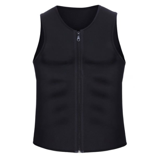 Compress Zipper Vest, Compression Shirts f?r m?n svart L Cherry