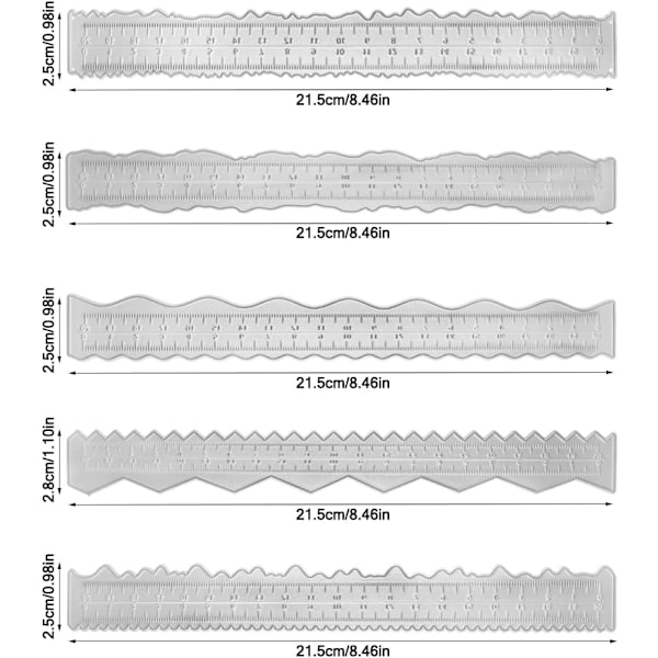 Pcs Linjal Dies för Korttillverkning, AFIUDA Skärmallar Oregelbunden Linjal Metallhantverk Dies Korttillverkningstillbehör Präglingsstans