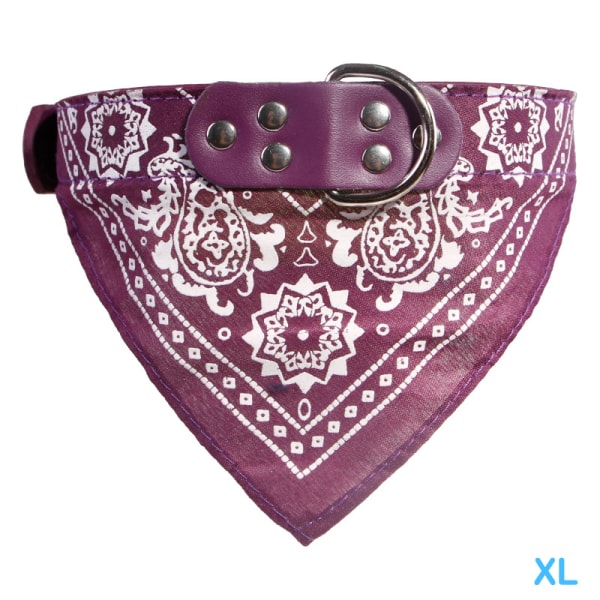 Pet Halsband med print Scarf e Justerbar Pet Triangel Handduk Ca Lila XL