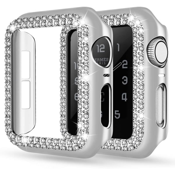 F?r Apple Watch Case 44mm Series 6/5/4 SE Bling Rhinestone Apple Watch Case Bumper Frame Case f?r iWatch Series 44mm Silver